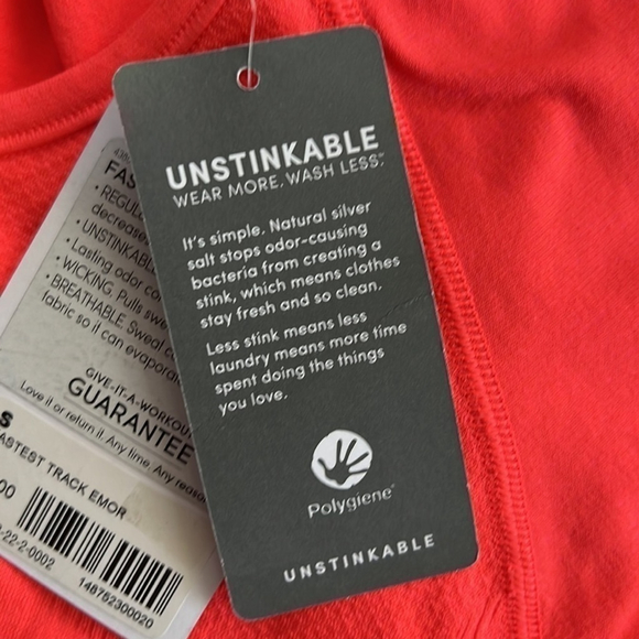 NWT Athleta Fastest Track Short Sleeve Crew Neck TEE Size Small coral Orange - Picture 10 of 12